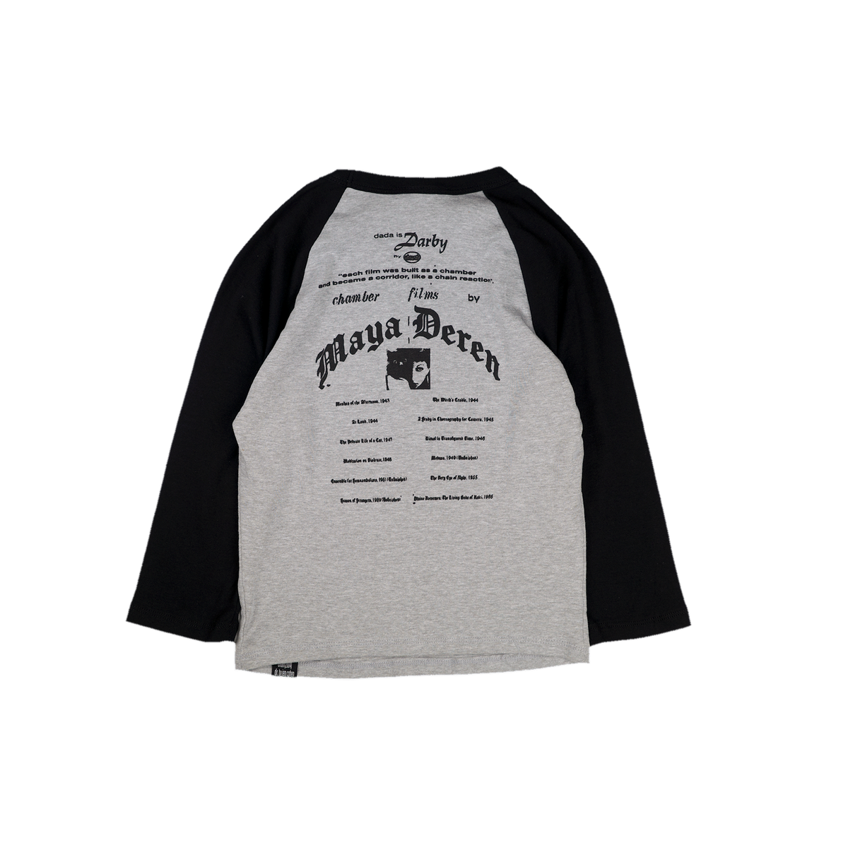 darby by absurda | Maya Deren Raglan Baby Tee (Heather Grey / Black)