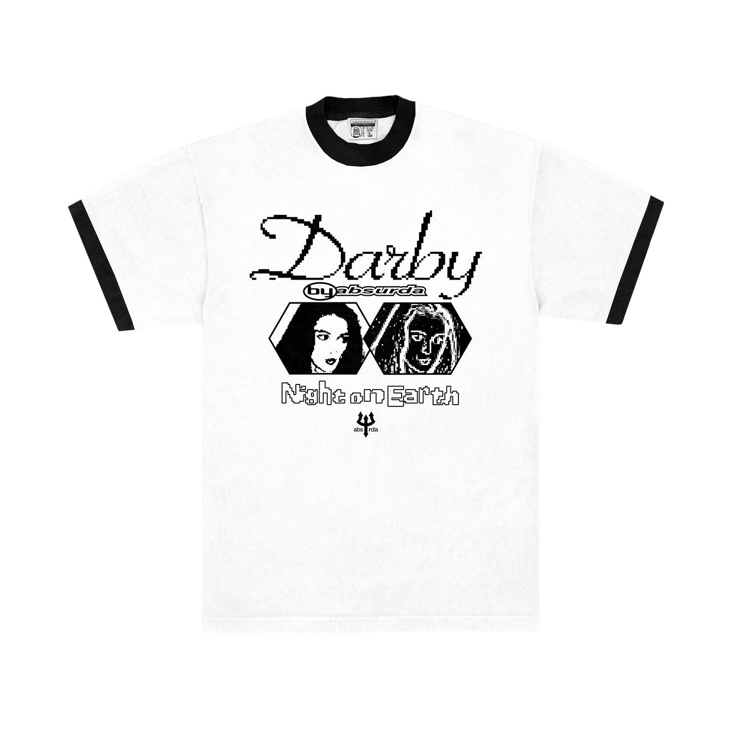 darby by absurda | Corky Ringer Tee (White / Black)