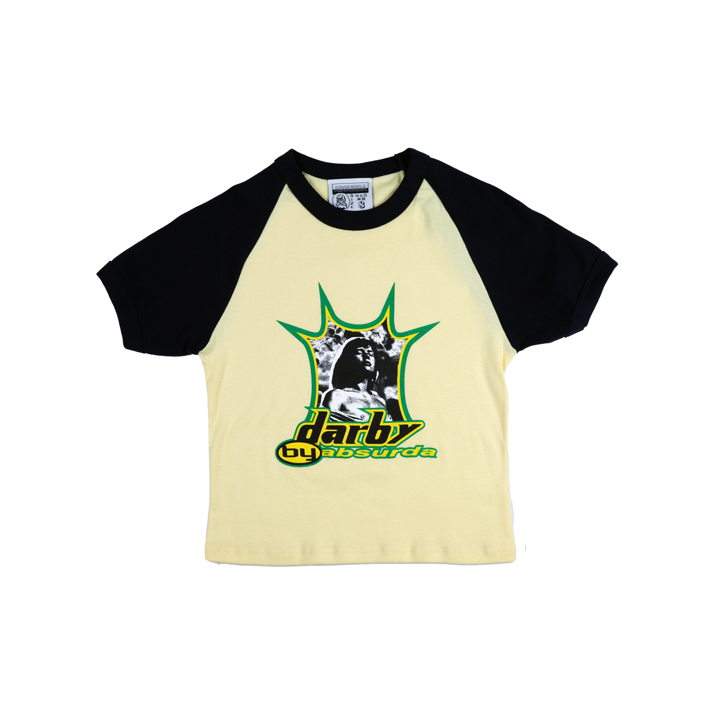 darby by absurda | Monika Raglan Baby Tee (Banana / Navy)