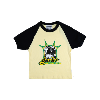 darby by absurda | Monika Raglan Baby Tee (Banana / Navy)