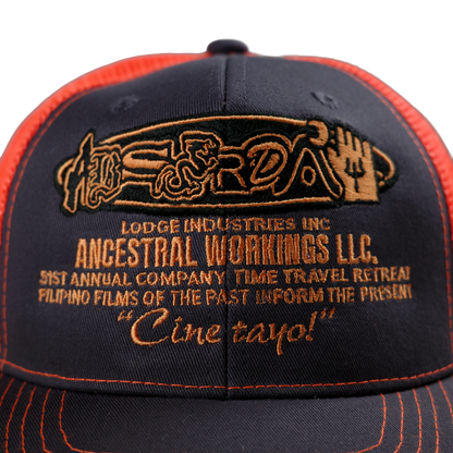 Ancestral Workings LLC Trucker Hat (Charcoal / Orange)
