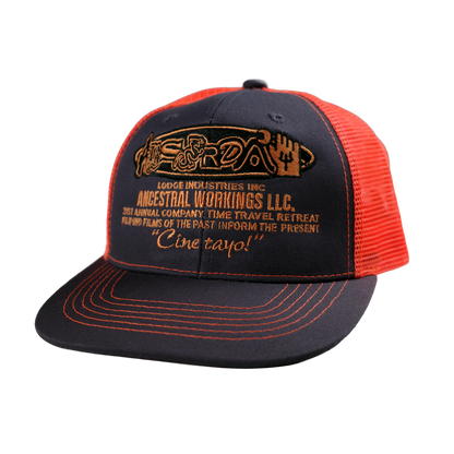 Ancestral Workings LLC Trucker Hat (Charcoal / Orange)